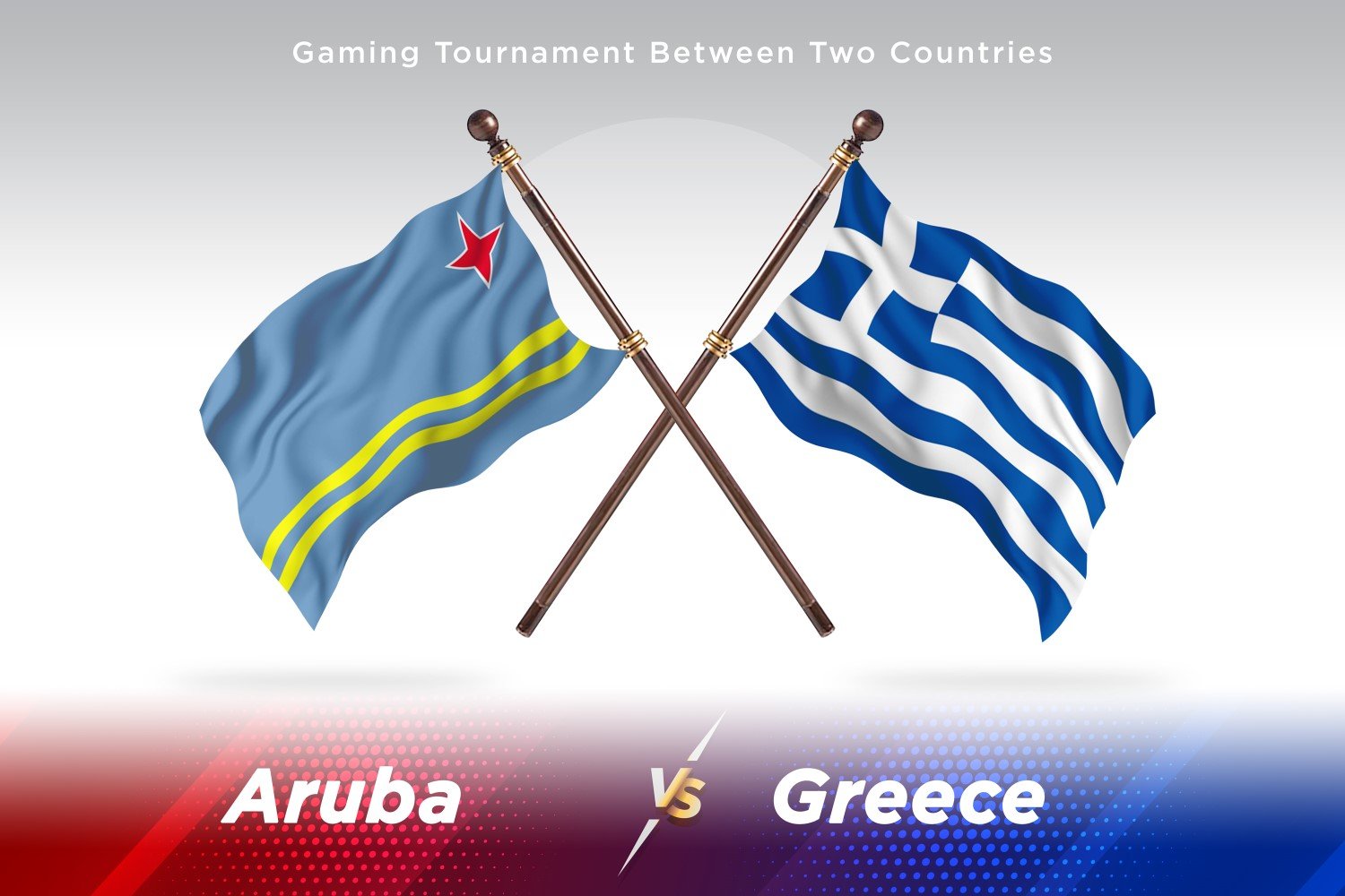 Aruba versus Greece Two Flags