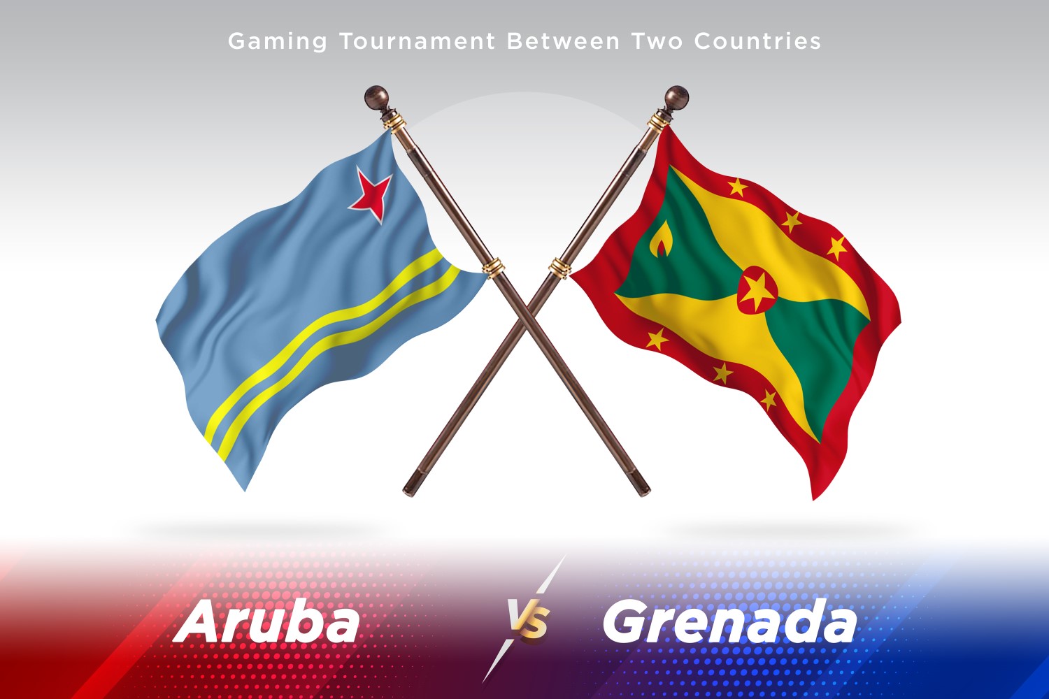 Aruba versus Grenada Two Flags