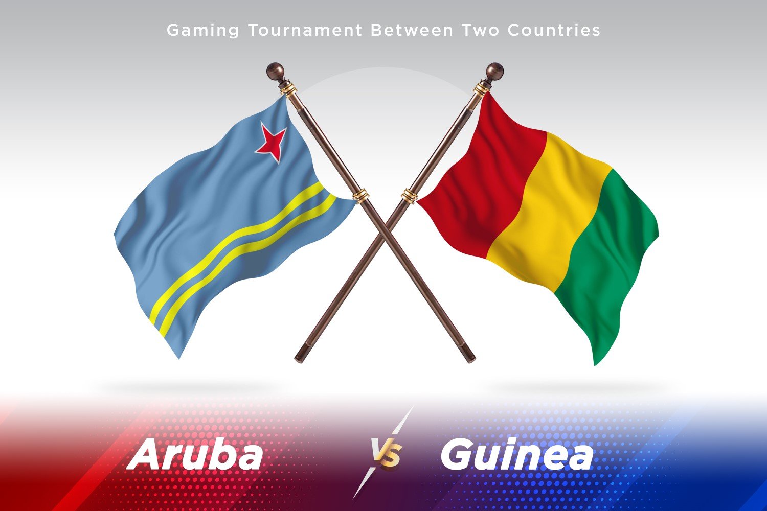 Aruba versus Guinea Two Flags