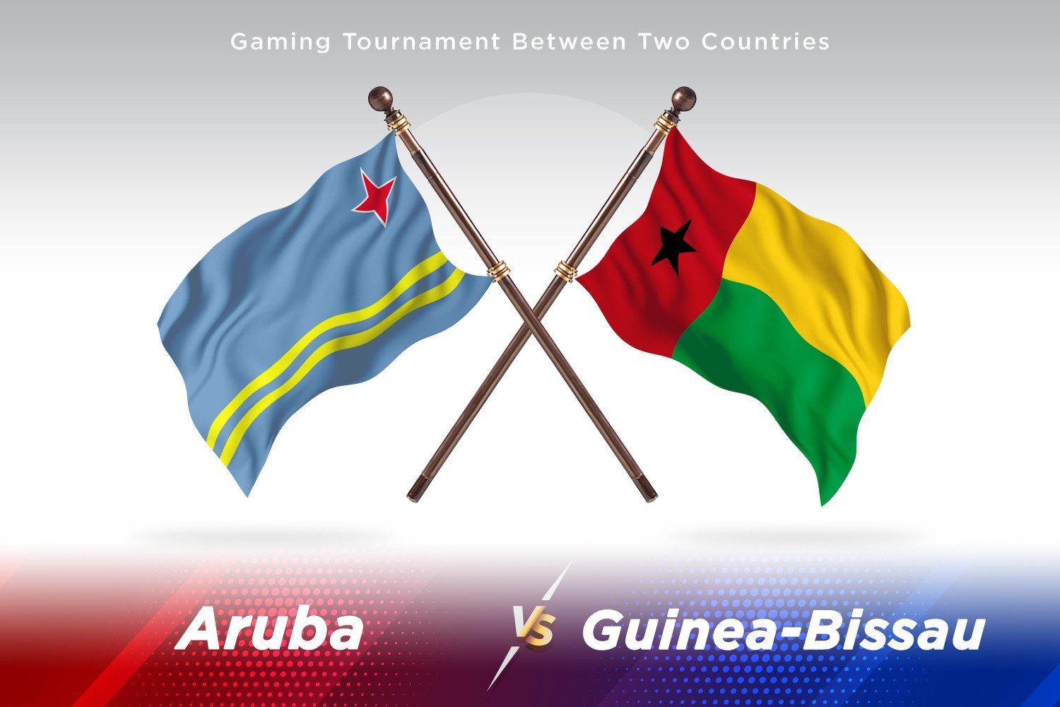 Aruba versus Guinea-Bissau Two Flags