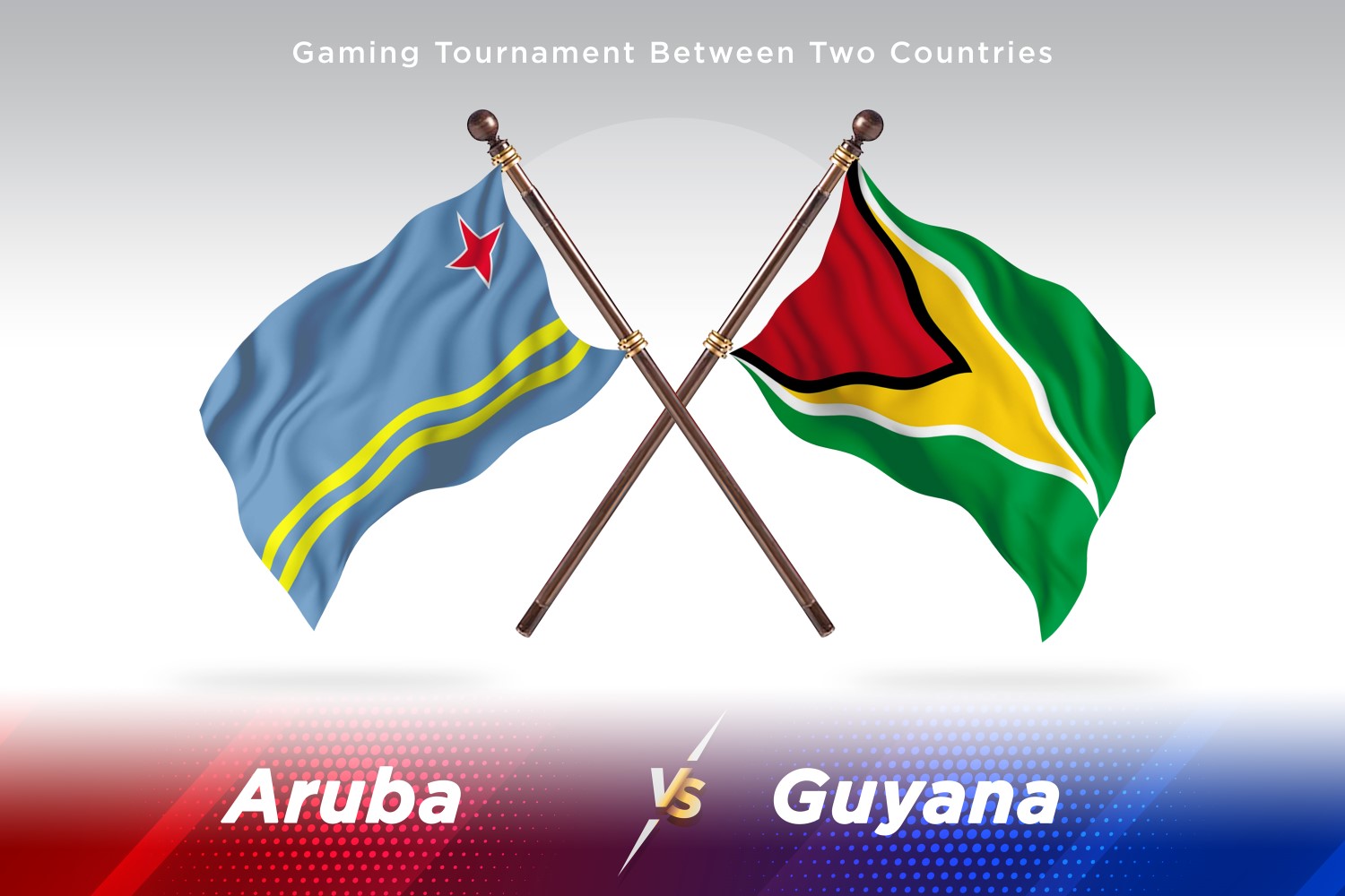 Aruba versus Guyana Two Flags