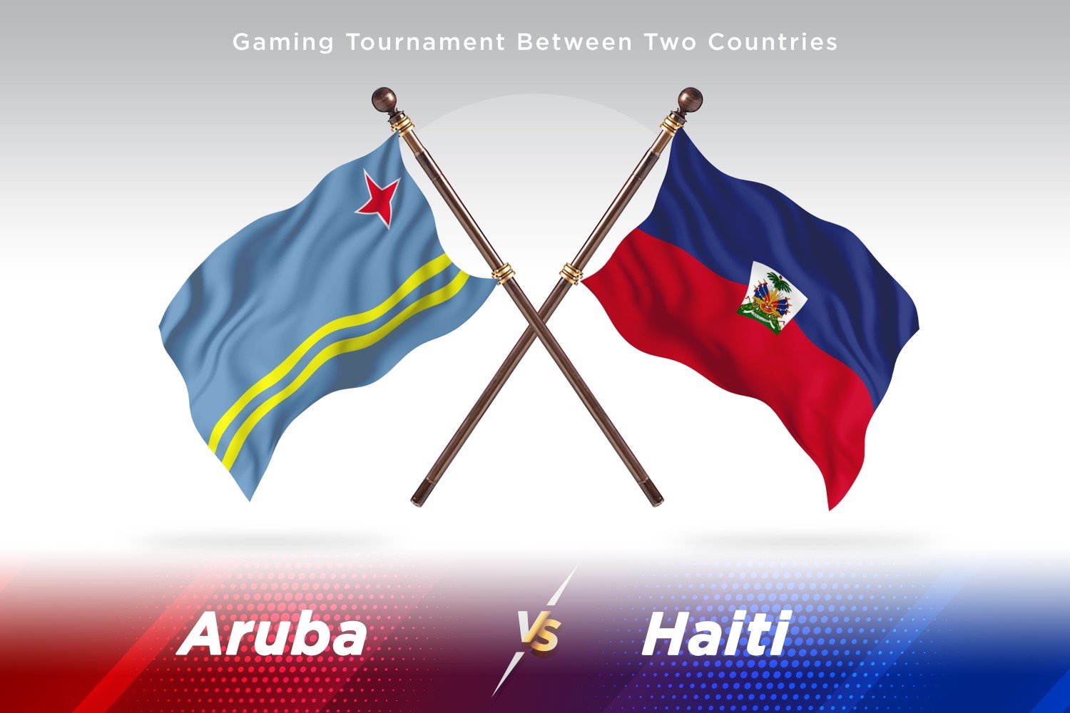 Aruba versus Haiti Two Flags