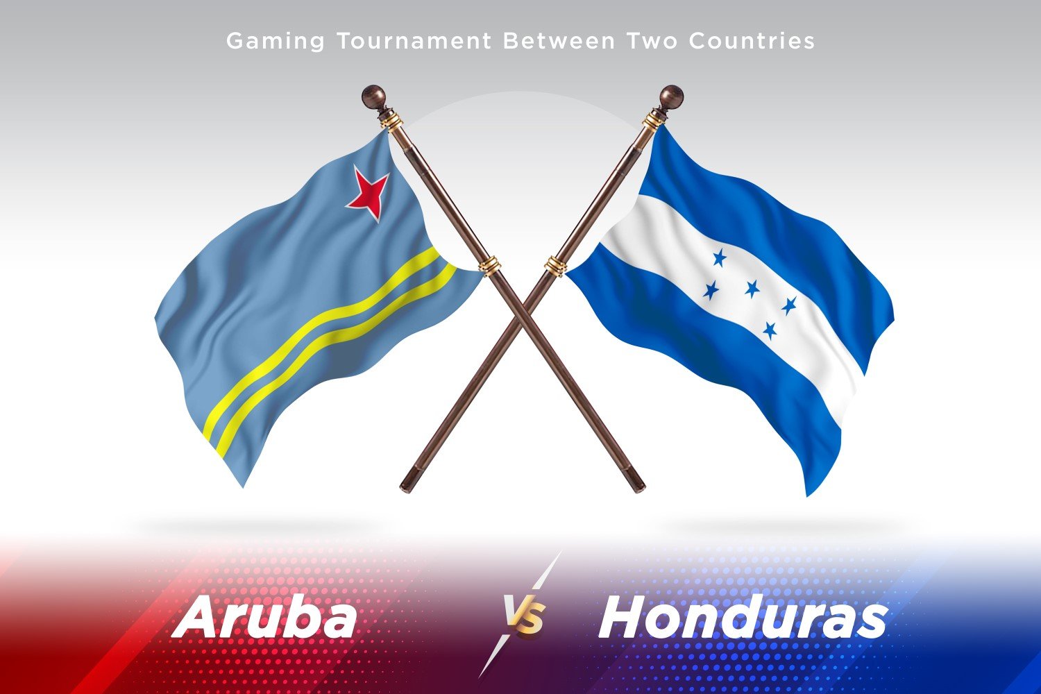 Aruba versus Honduras Two Flags