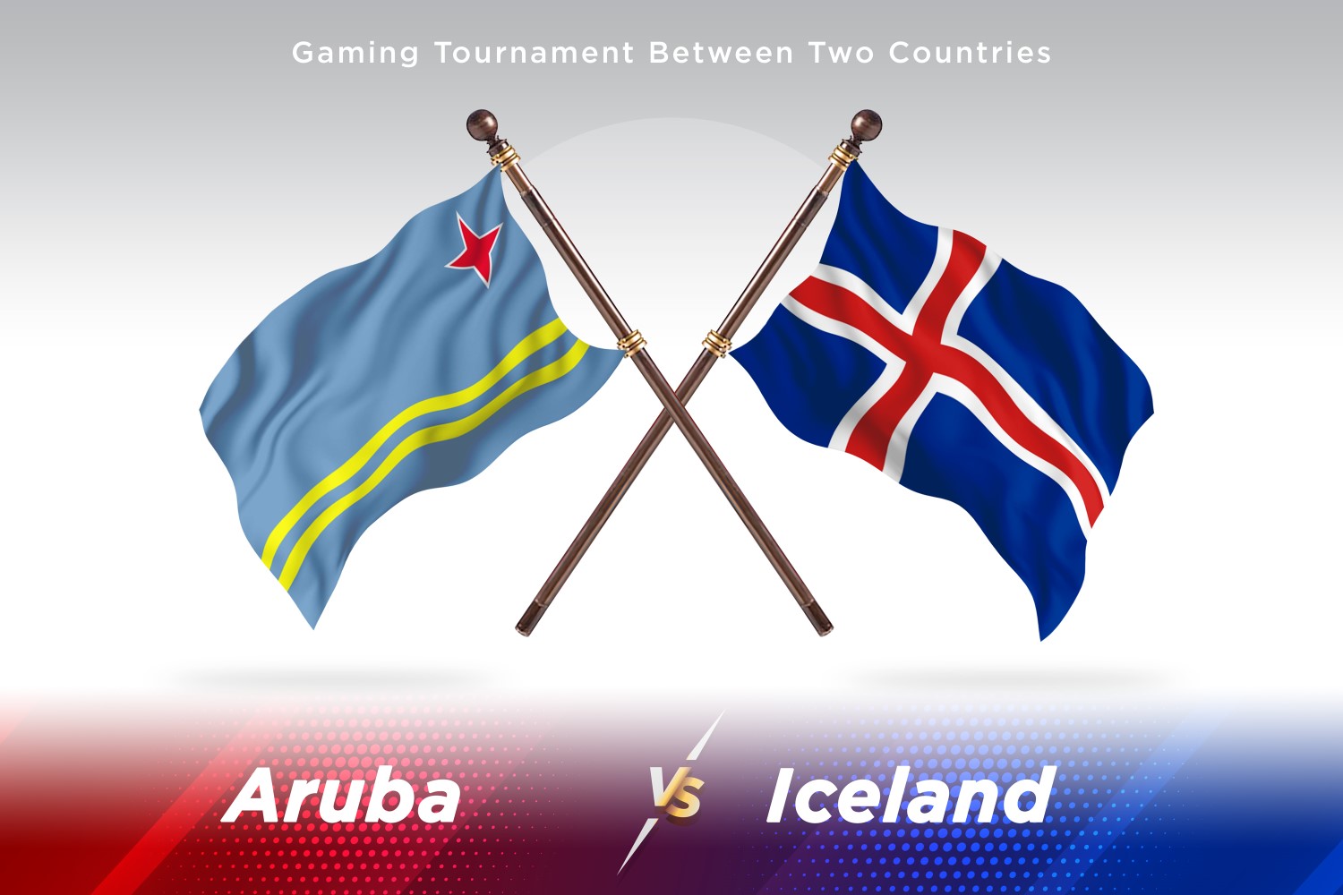 Aruba versus Iceland Two Flags