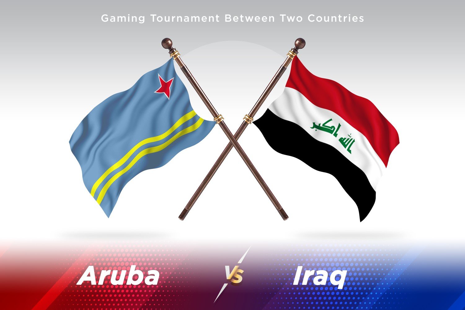 Aruba versus Iraq Two Flags