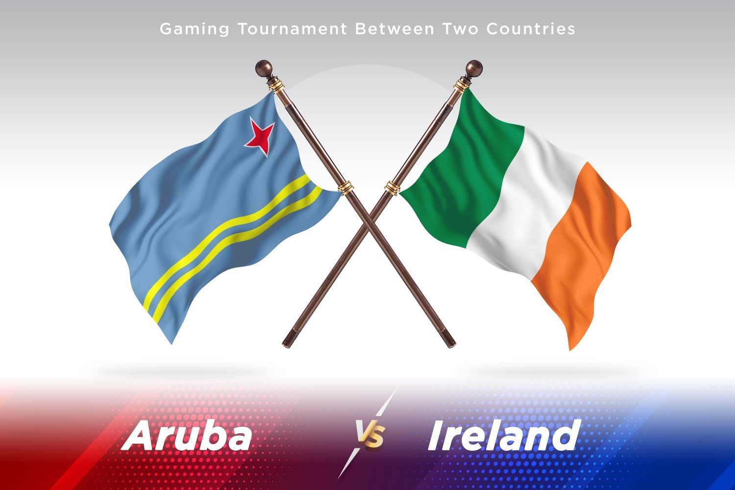 Aruba versus Ireland Two Flags