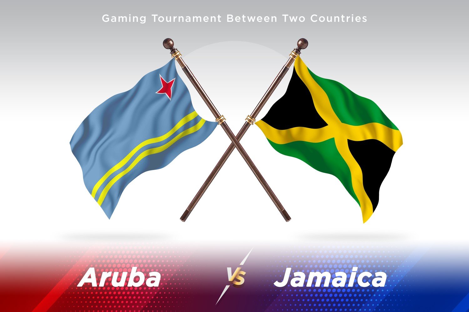 Aruba versus Jamaica Two Flags