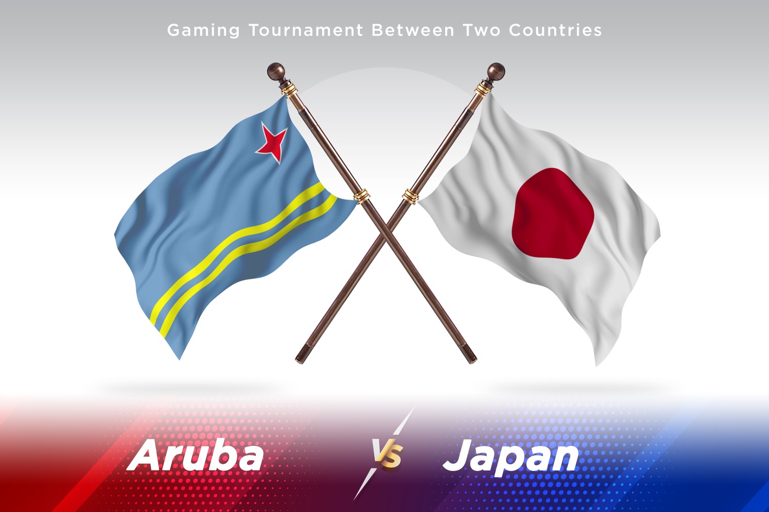 Aruba versus Japan Two Flags