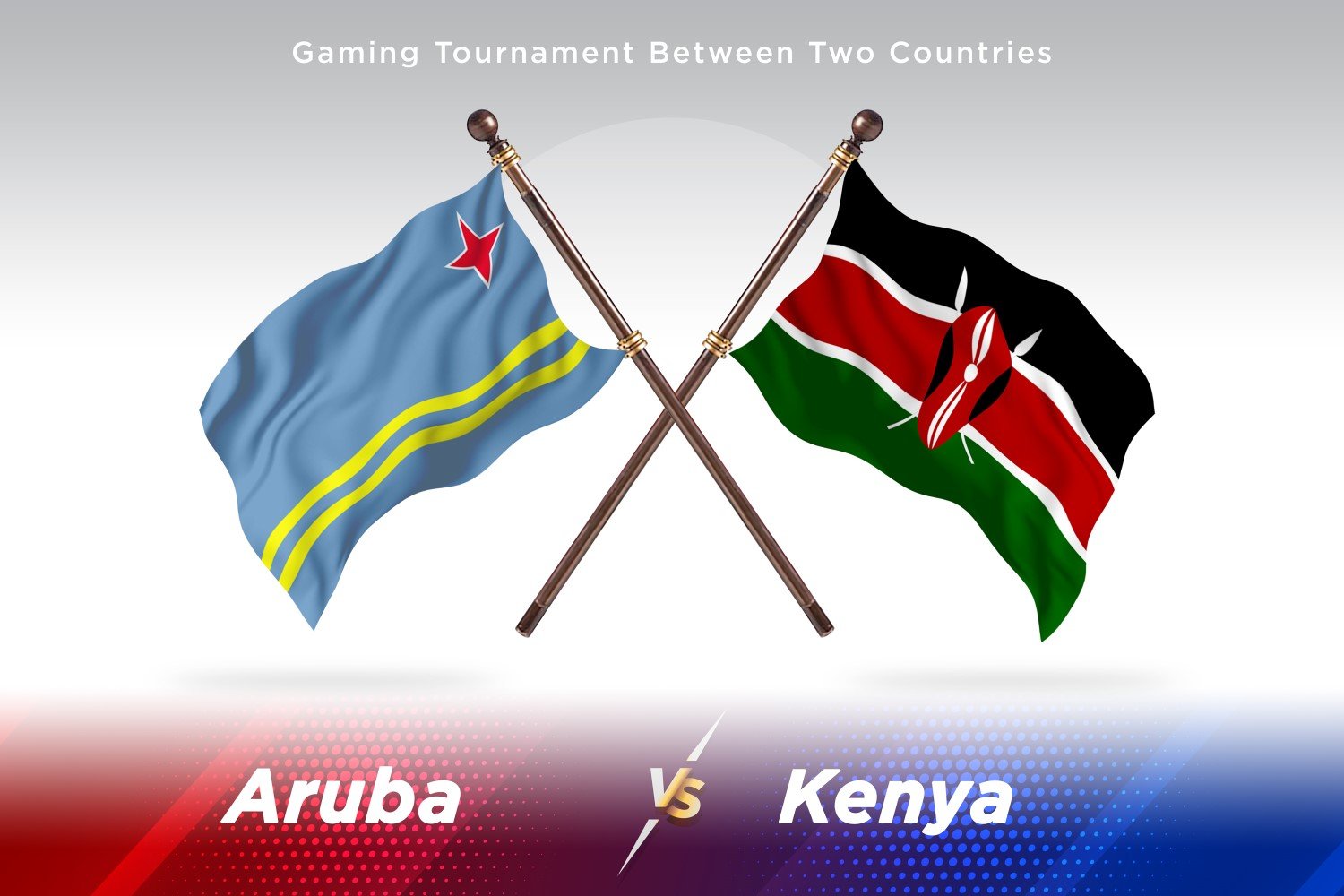 Aruba versus Kenya Two Flags