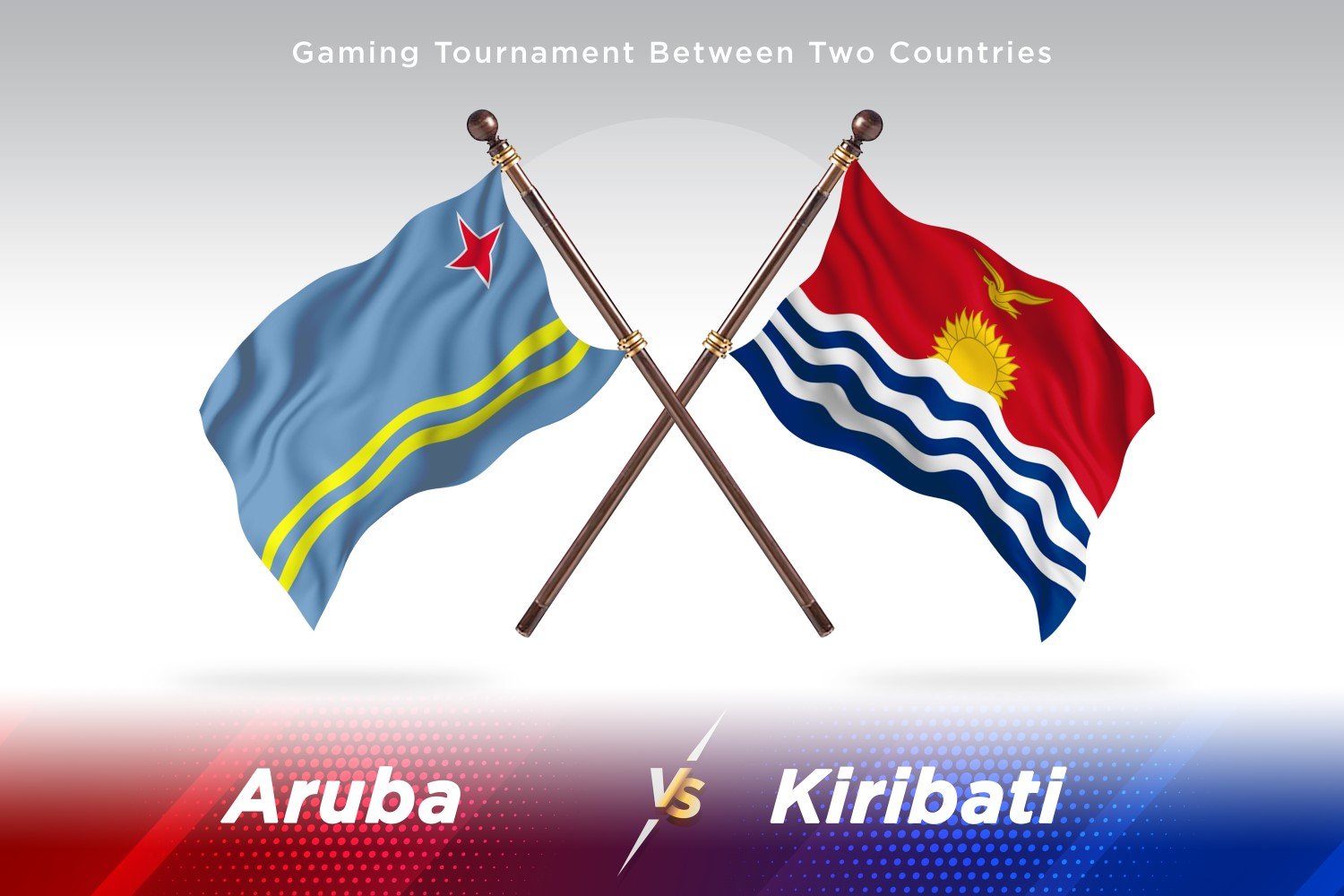 Aruba versus Kiribati Two Flags