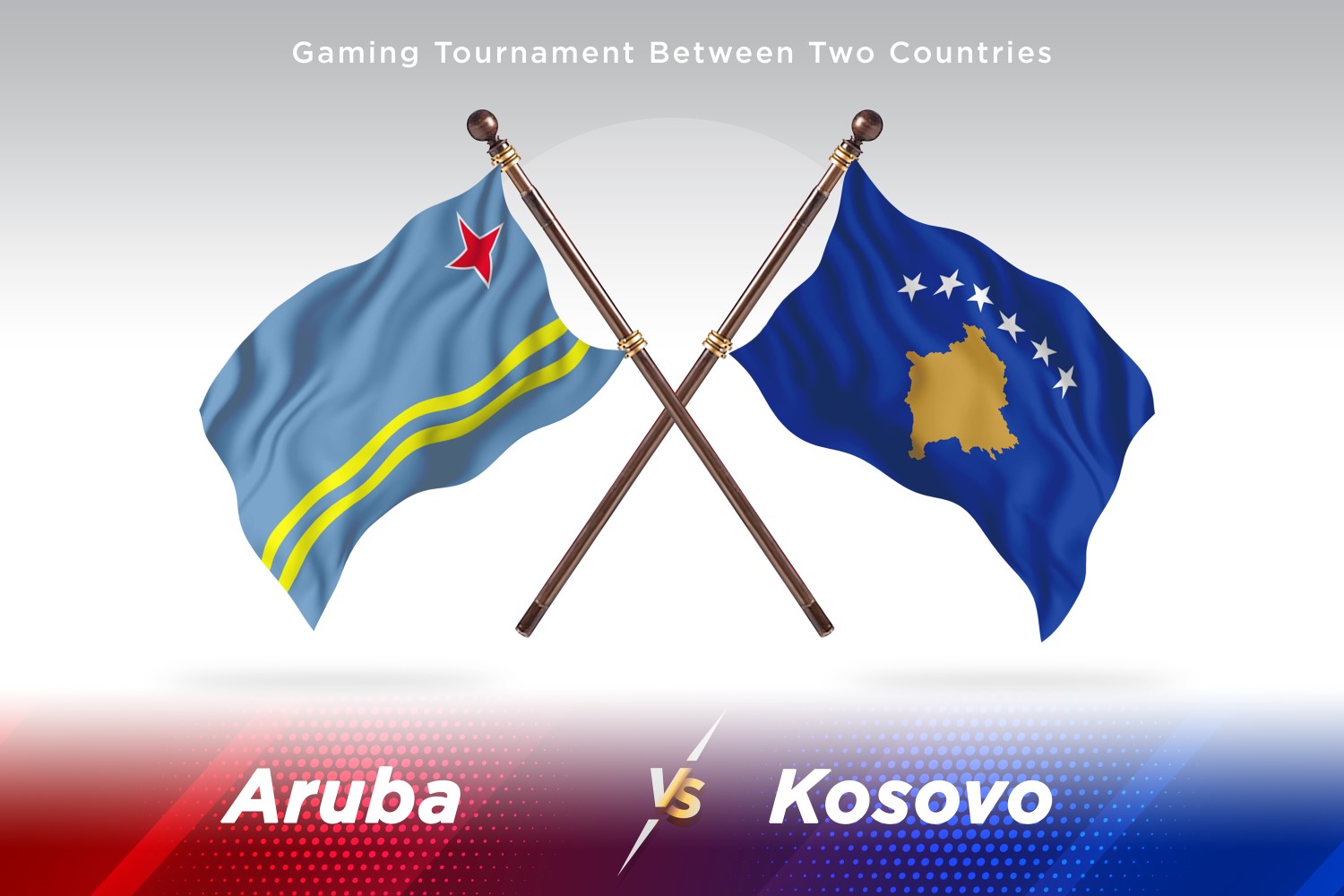 Aruba versus Kosovo  Two Flags