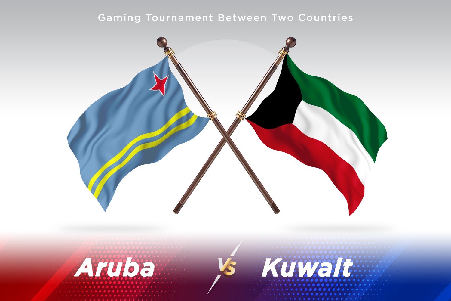 Aruba versus Kuwait Two Flags