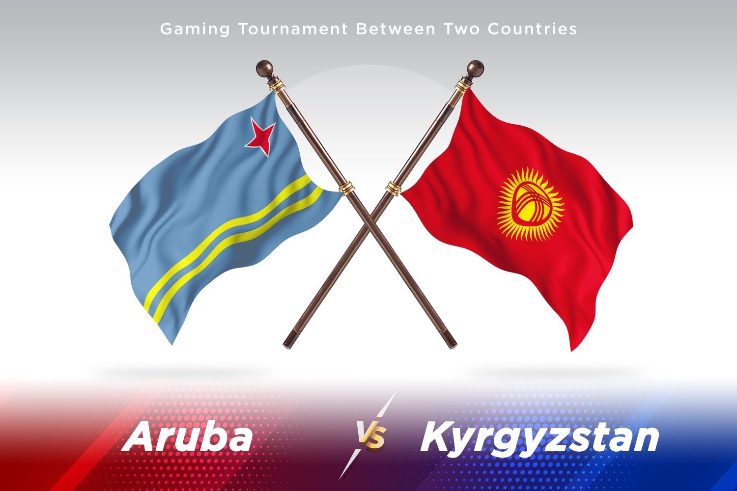 Aruba versus Kyrgyzstan Two Flags