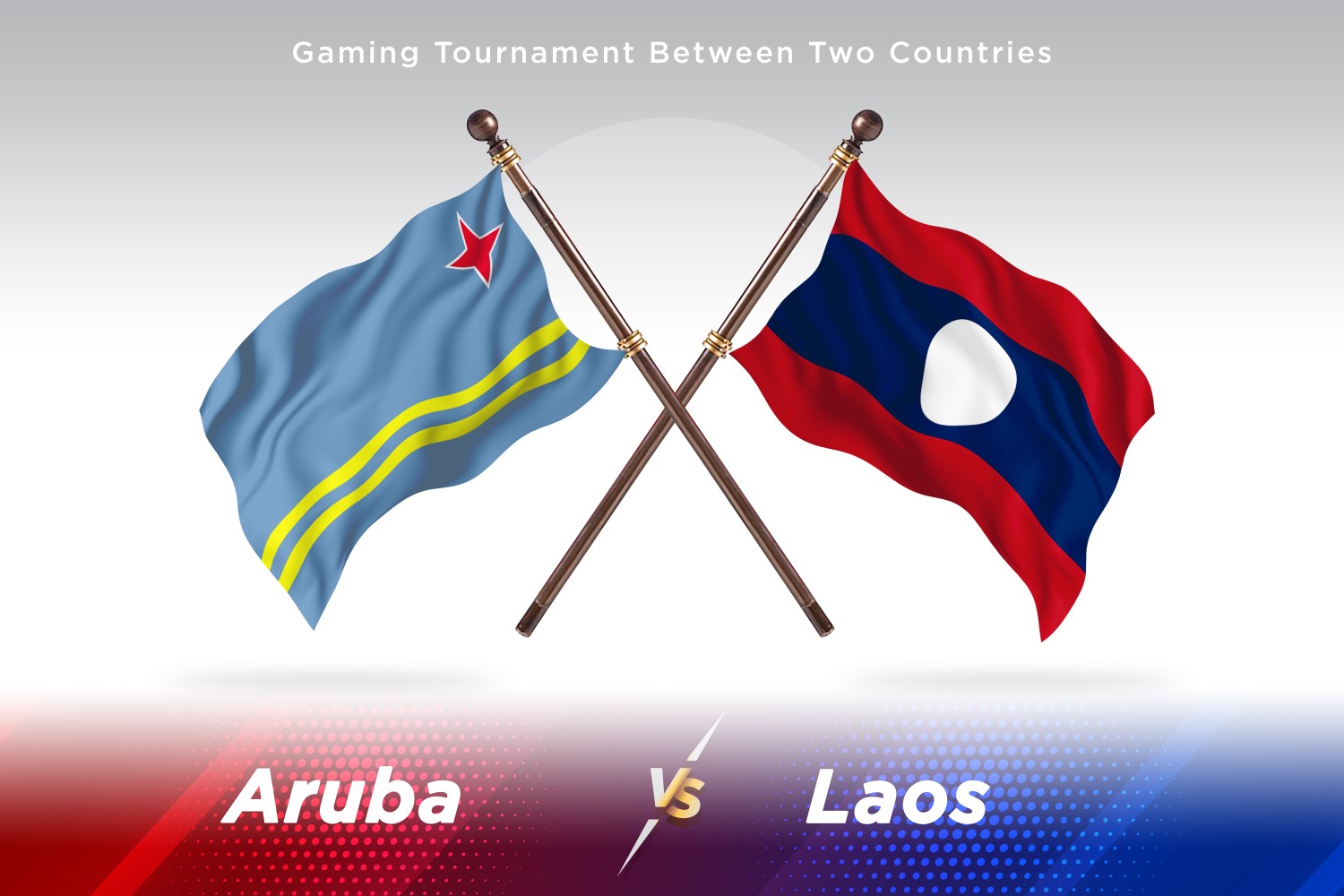 Aruba versus Laos Two Flags