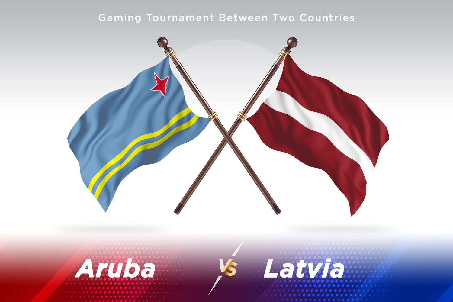 Aruba versus Latvia Two Flags