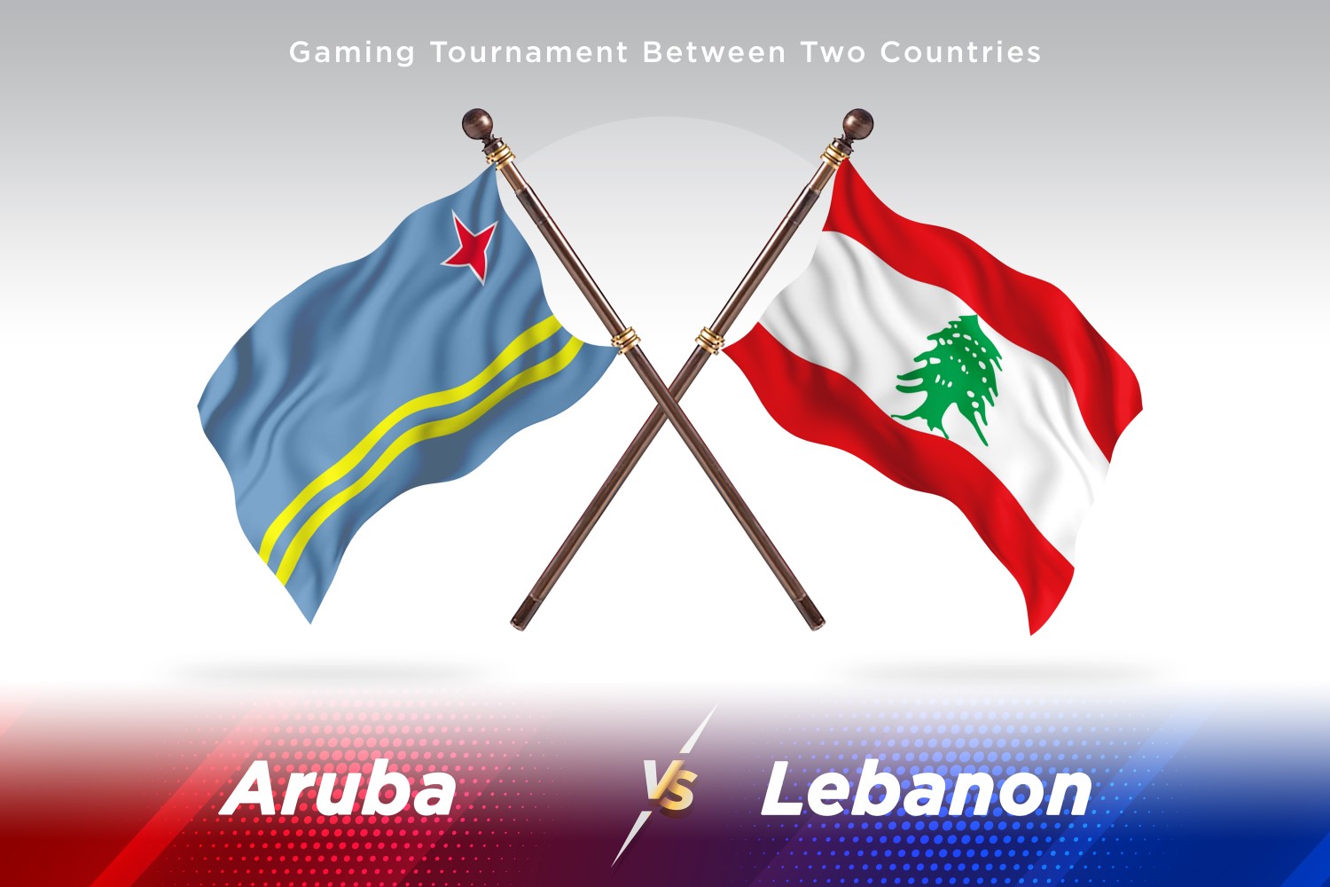 Aruba versus Lebanon Two Flags