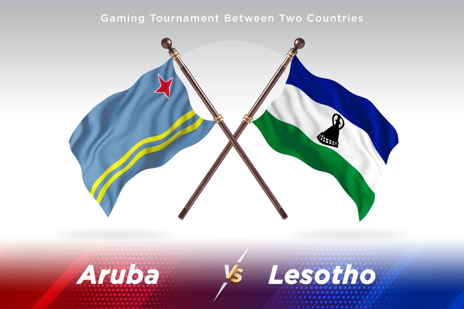 Aruba versus Lesotho Two Flags