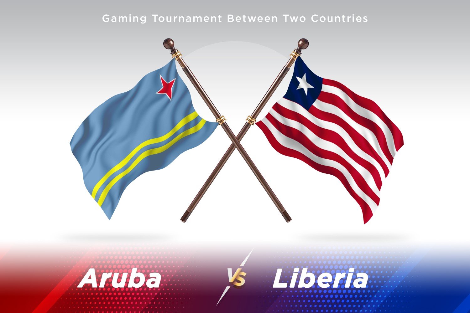 Aruba versus Liberia Two Flags