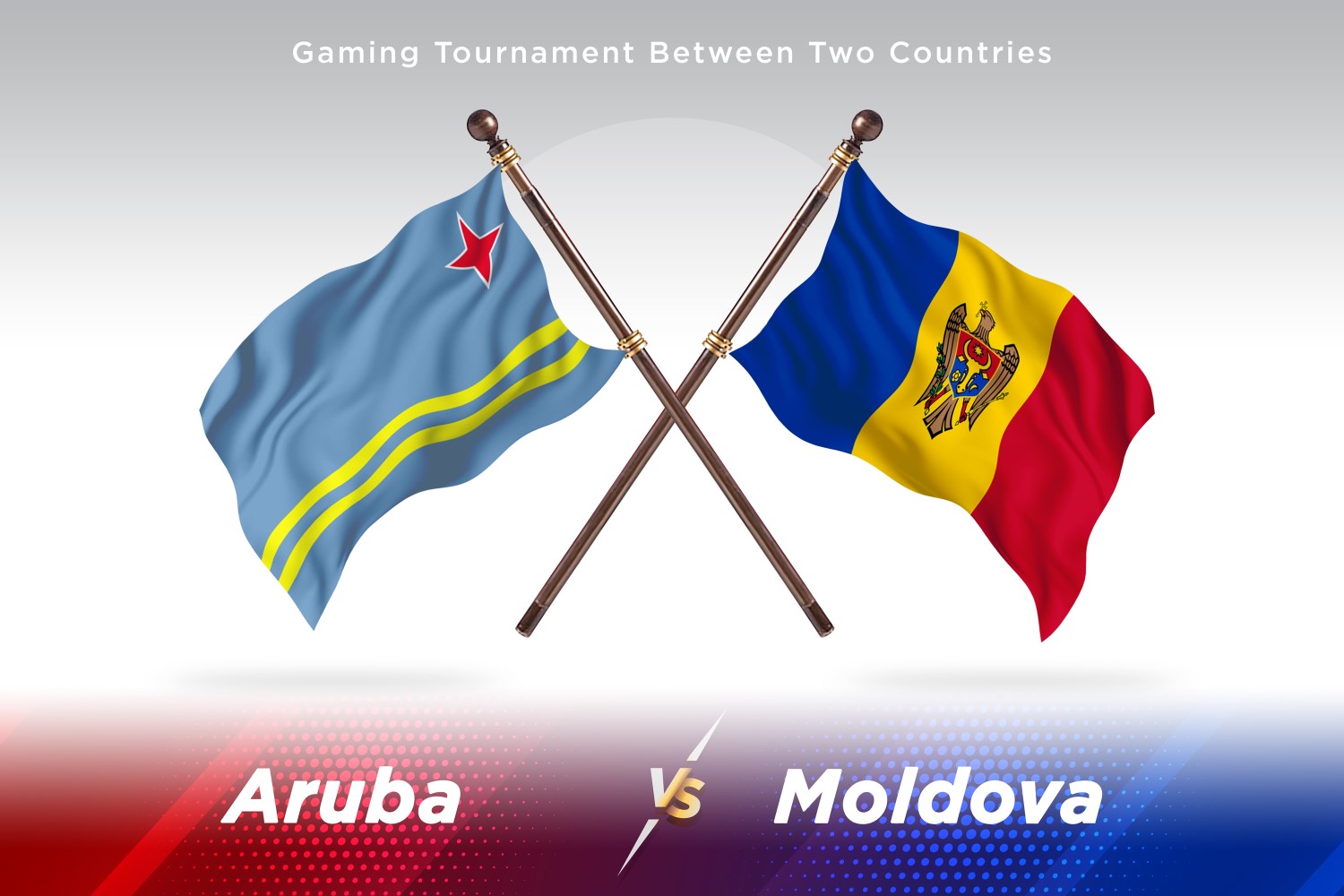 Aruba versus Monaco Two Flags