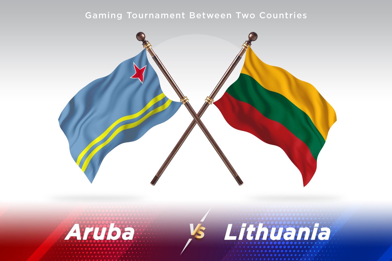 Aruba versus Lithuania Two Flags