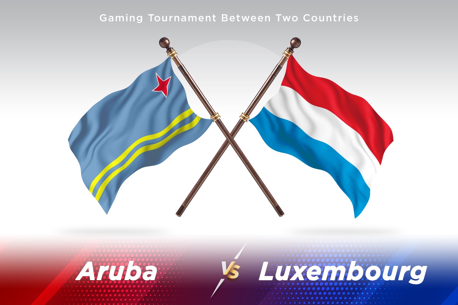 Aruba versus Luxembourg Two Flags