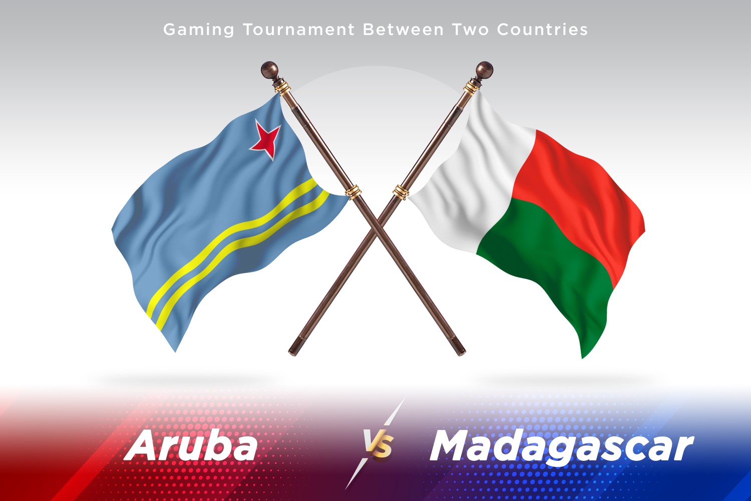 Aruba versus Madagascar Two Flags