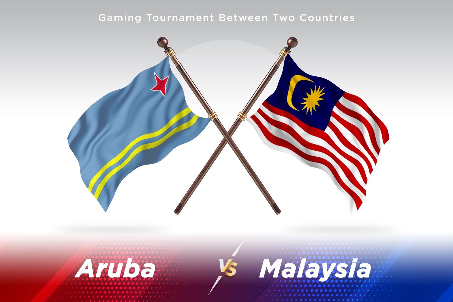 Aruba versus Malaysia Two Flags