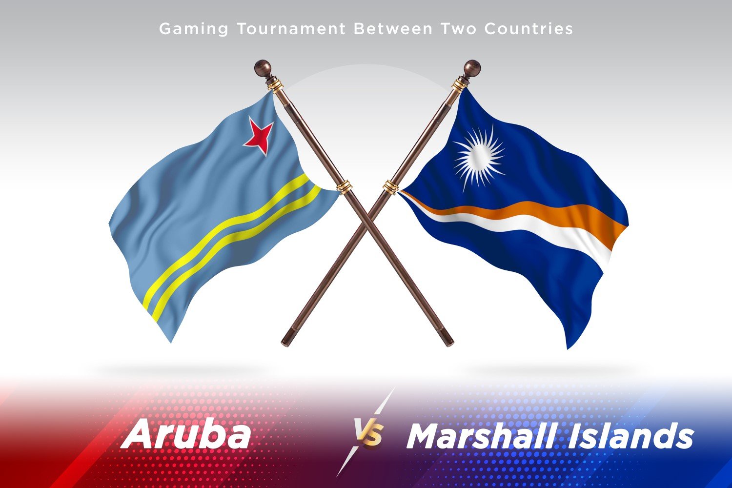 Aruba versus Marshall Islands Two Flags