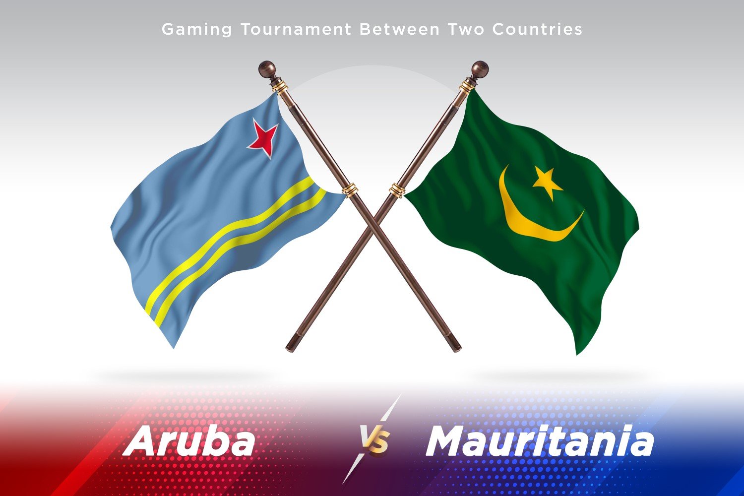 Aruba versus Mauritania Two Flags