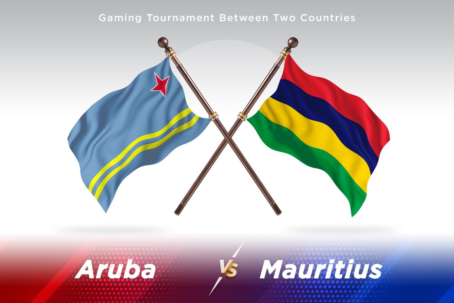 Aruba versus Mauritius Two Flags