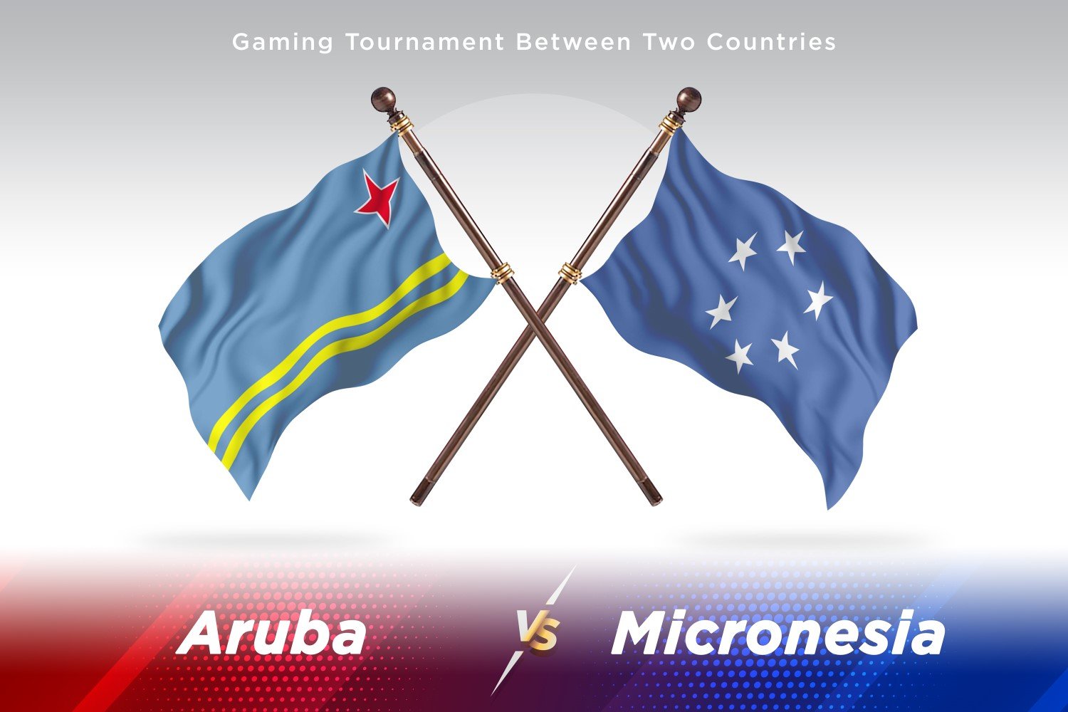 Aruba versus Micronesia Two Flags