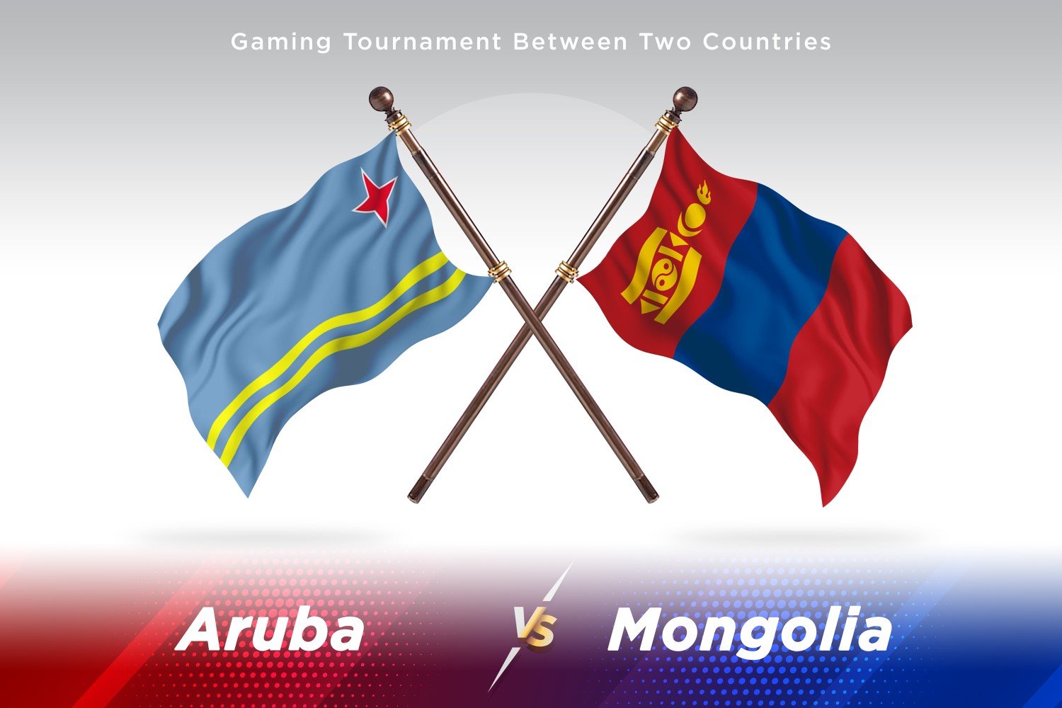 Aruba versus Mongolia Two Flags