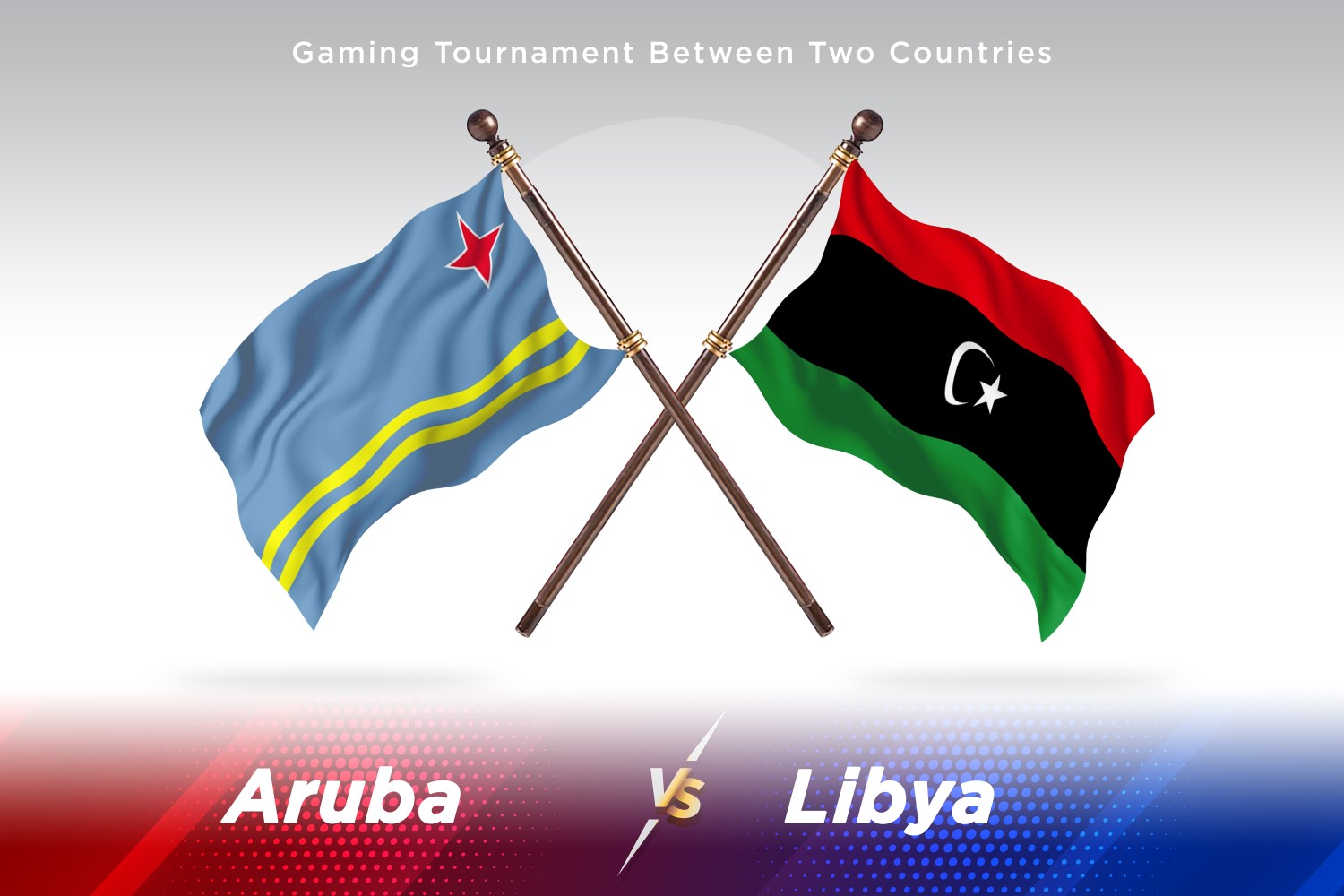 Aruba versus Libya Two Flags.