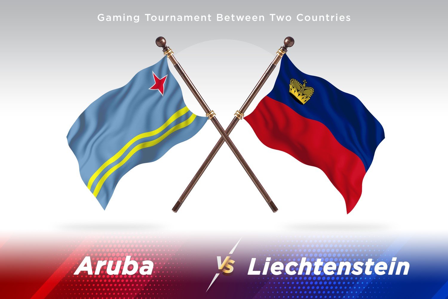 Aruba versus Liechtenstein Two Flags