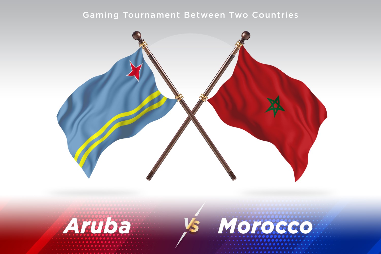 Aruba versus Morocco Two Flags