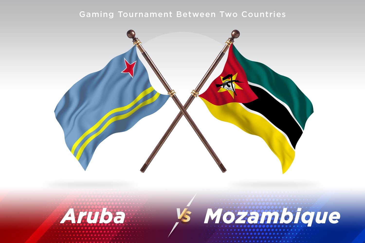 Aruba versus Mozambique Two Flags