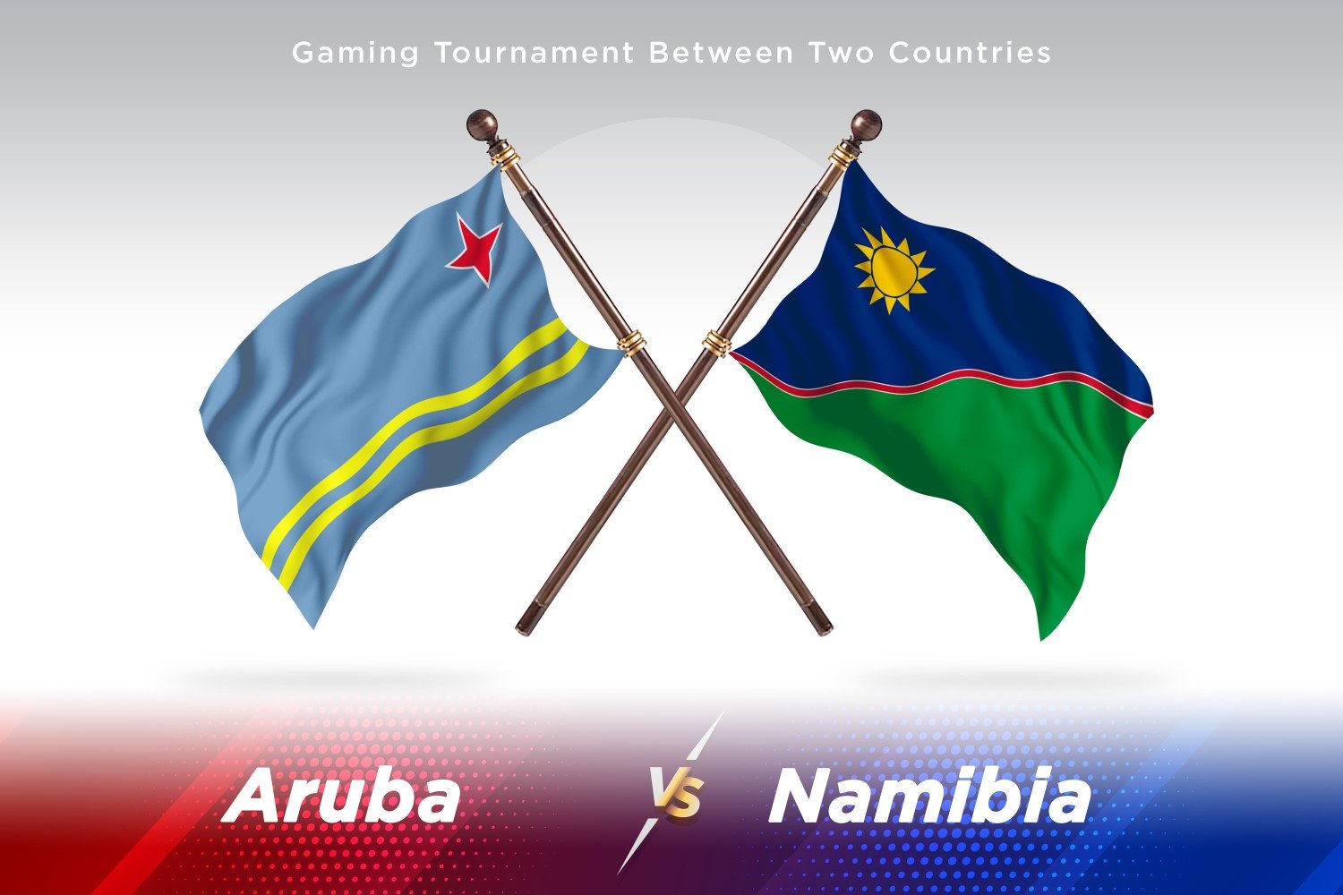 Aruba versus Namibia Two Flags