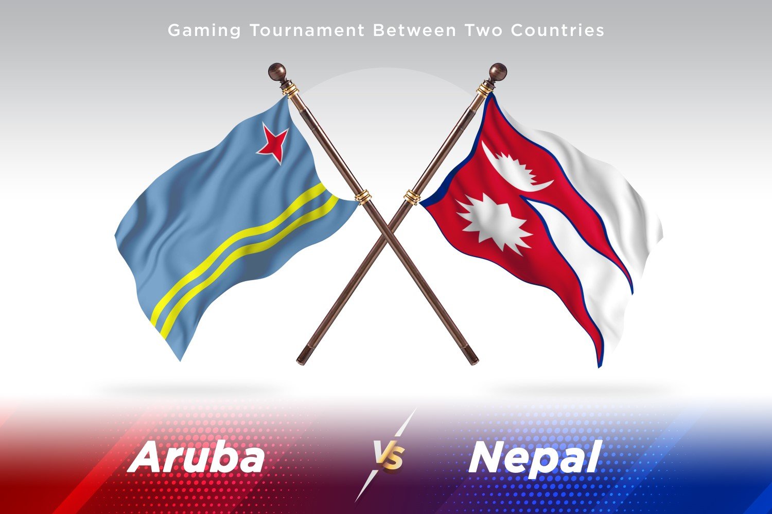 Aruba versus Nepal Two Flags