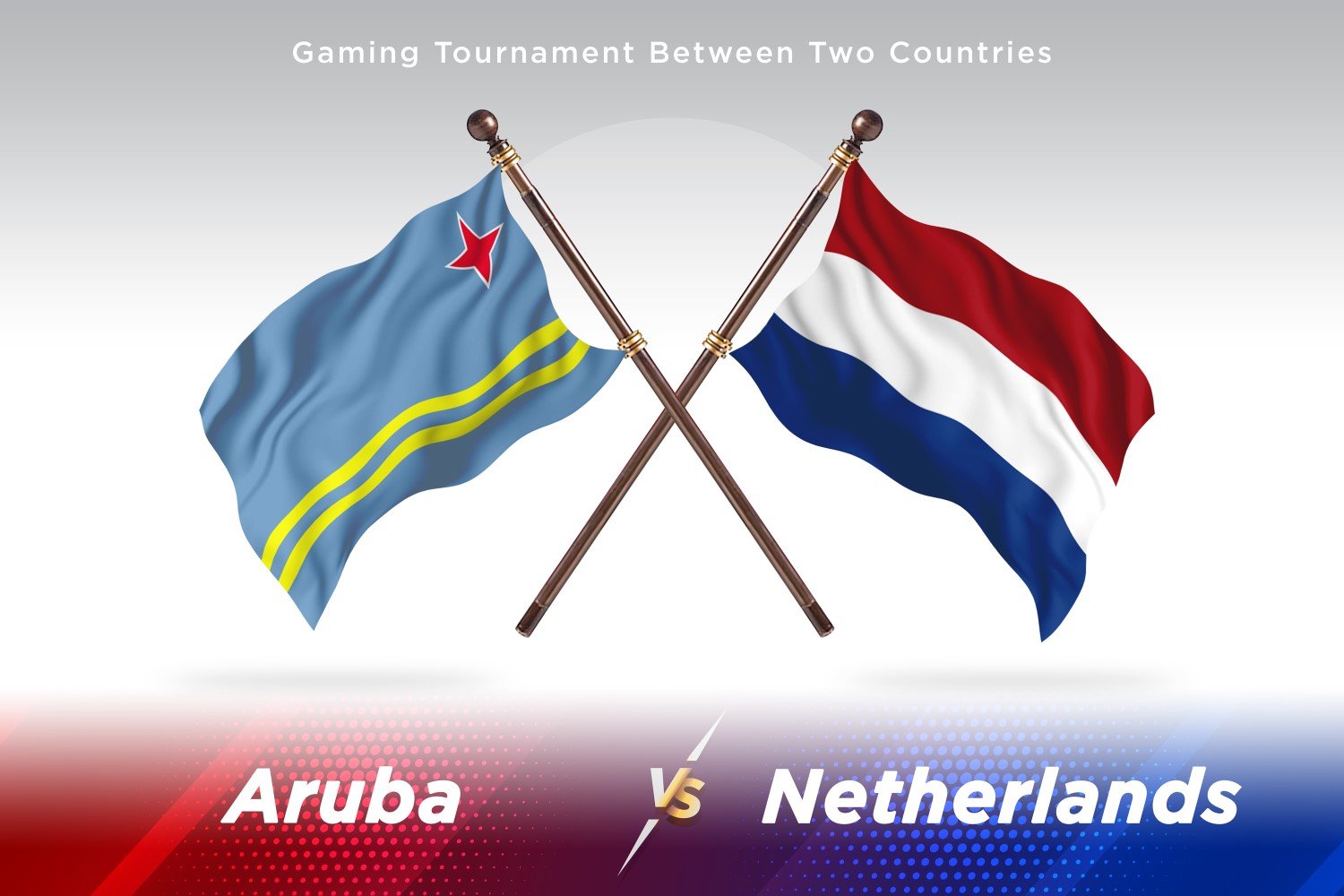 Aruba versus Netherlands Two Flags