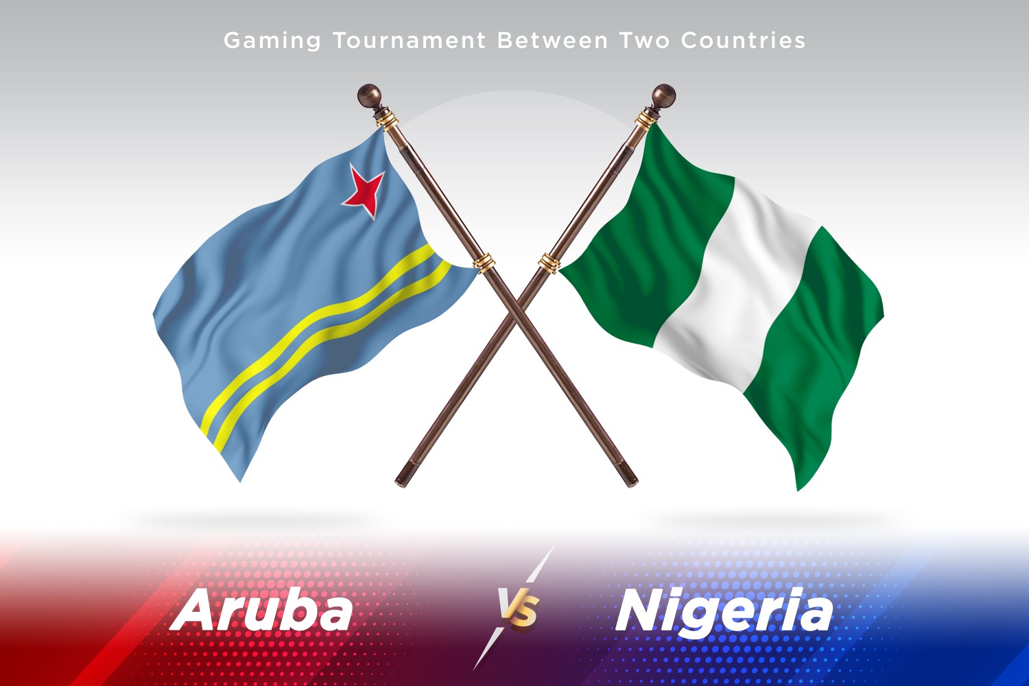 Aruba versus Nigeria Two Flags