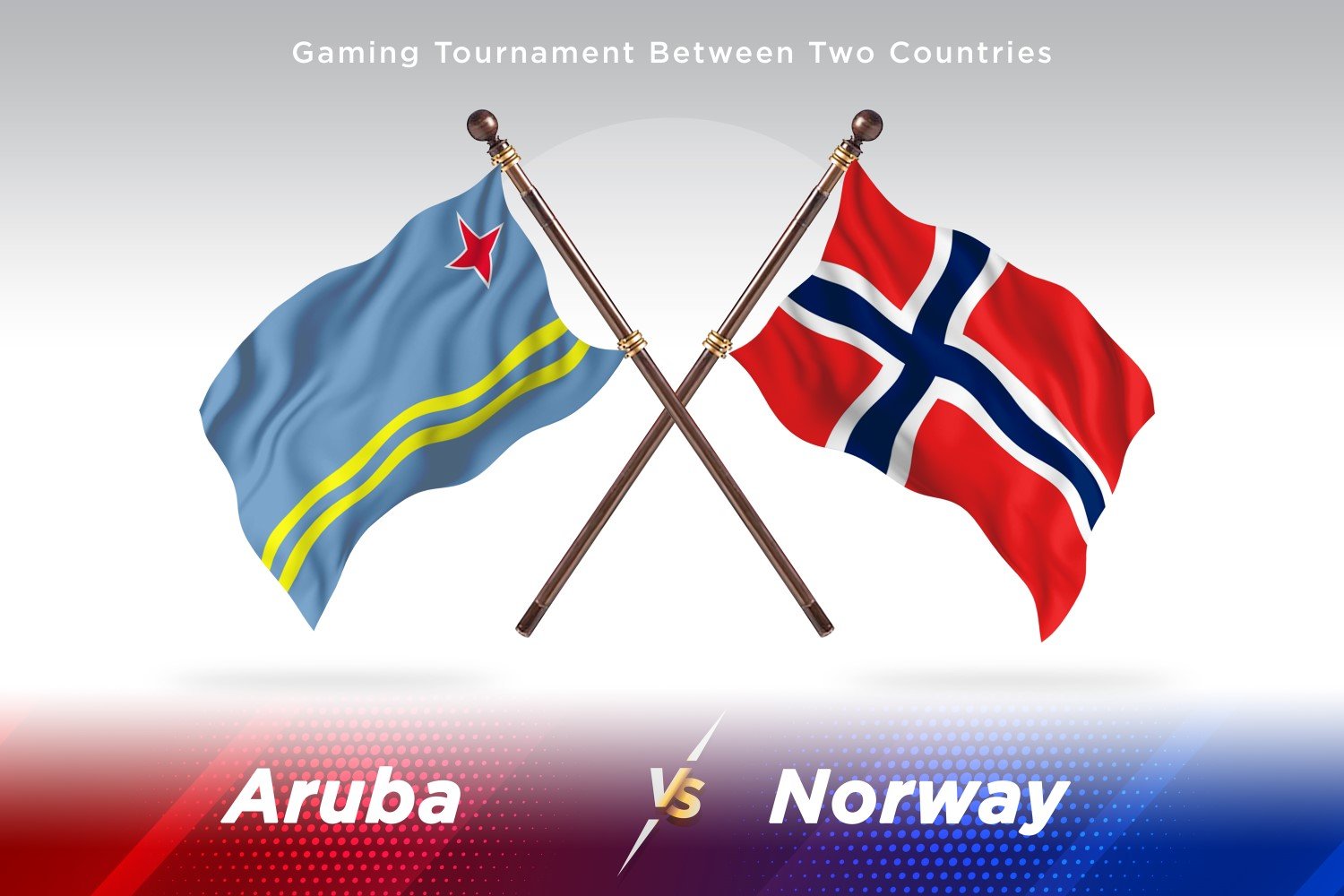 Aruba versus Norway Two Flags