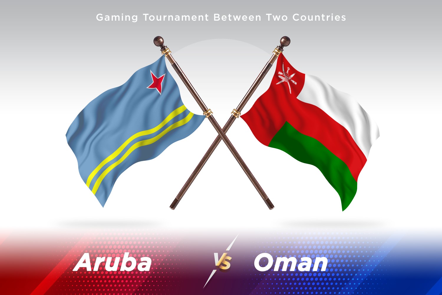 Aruba versus Oman Two Flags