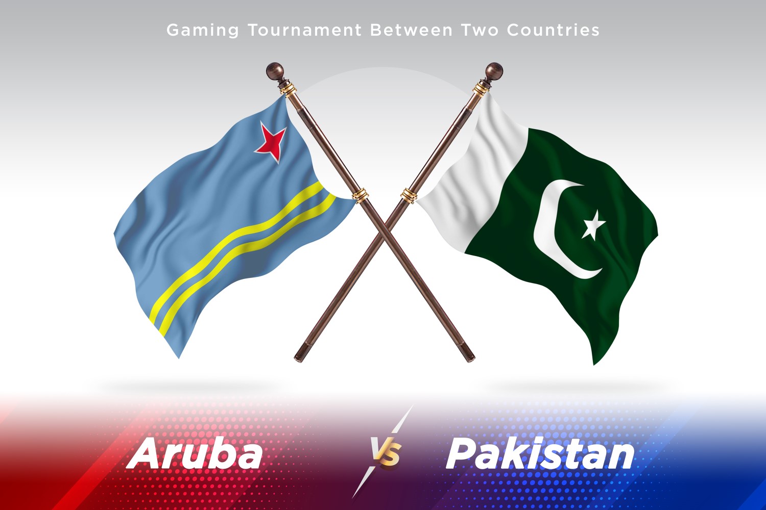 Aruba versus Pakistan Two Flags