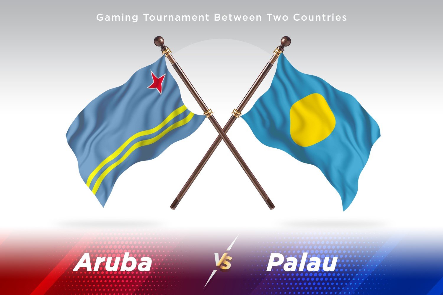 Aruba versus Palau Two Flags