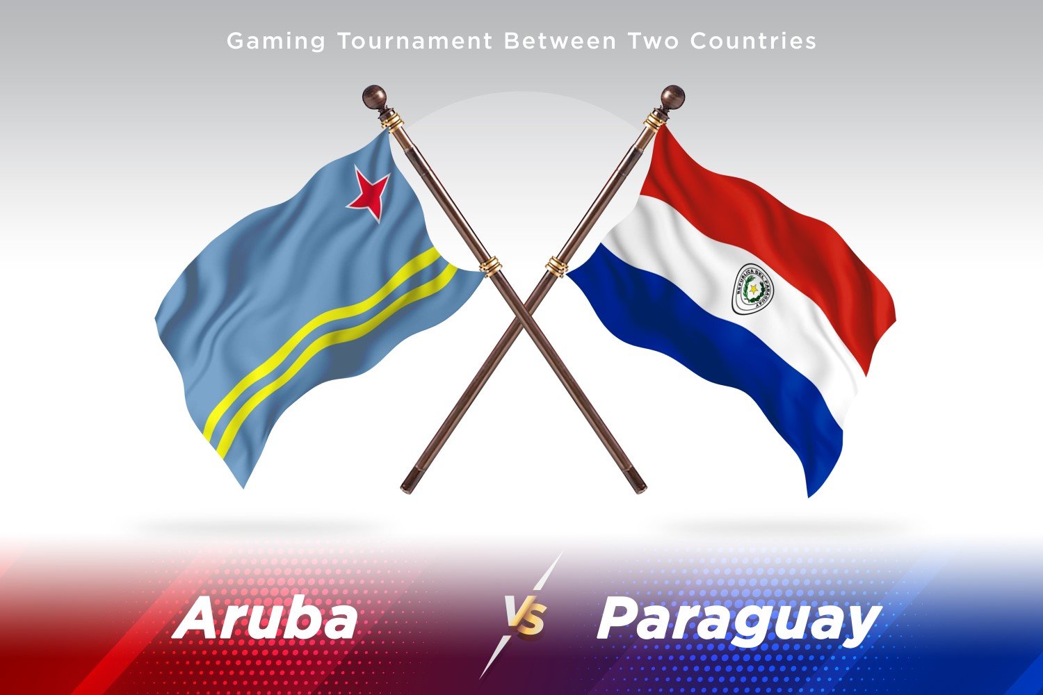 Aruba versus Paraguay Two Flags