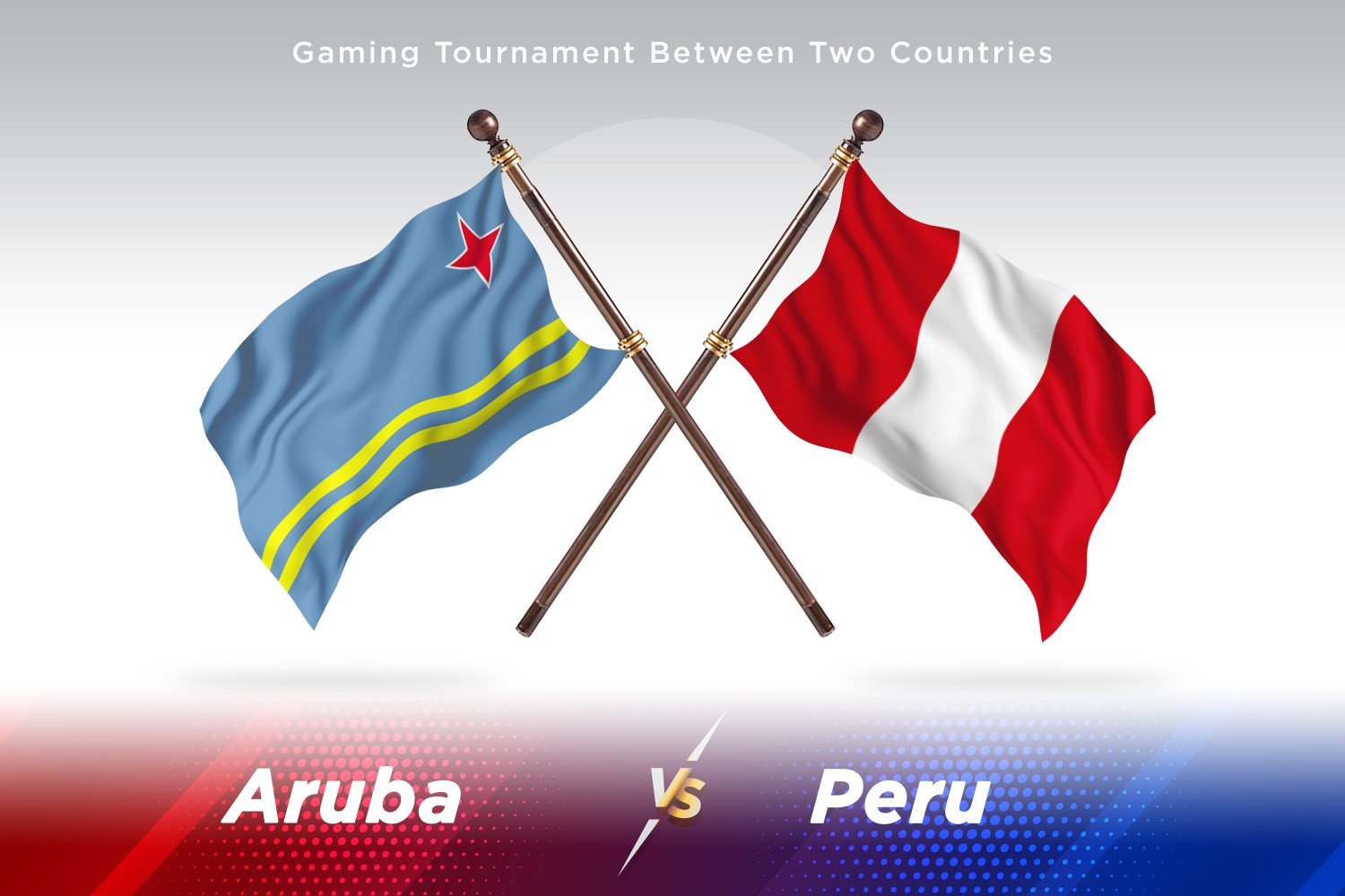 Aruba versus Peru Two Flags