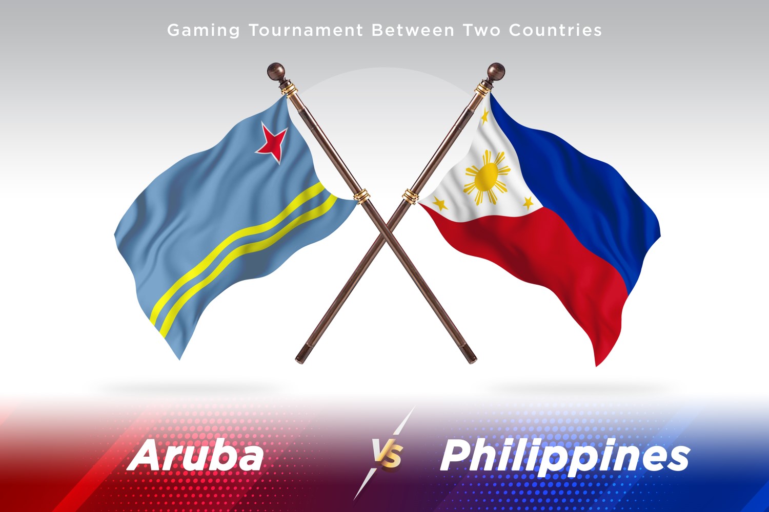 Aruba versus Philippines Two Flags