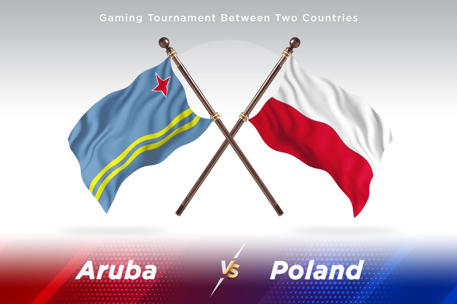 Aruba versus Poland Two Flags