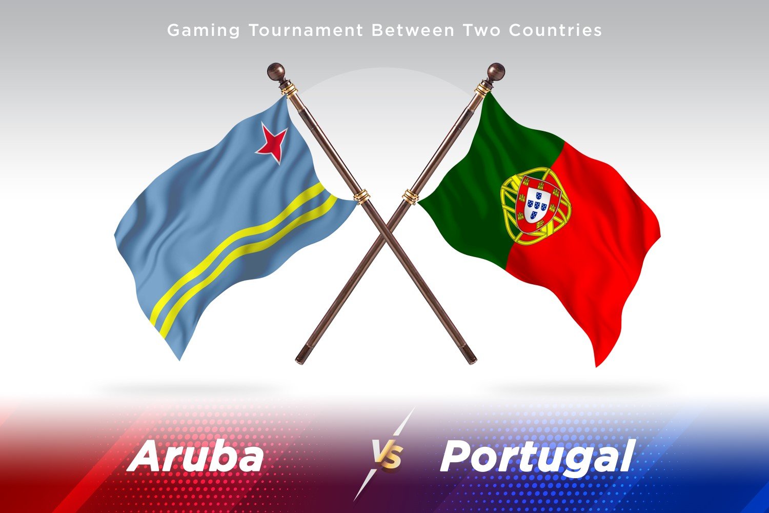 Aruba versus Portugal Two Flags