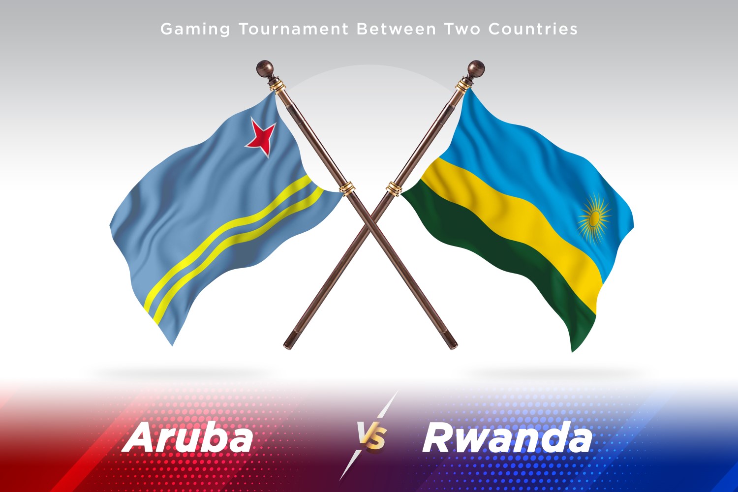 Aruba versus Rwanda Two Flags